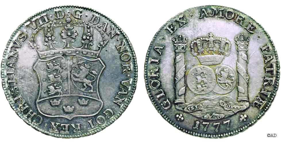 1 Piaster; Greenland pillar dollar