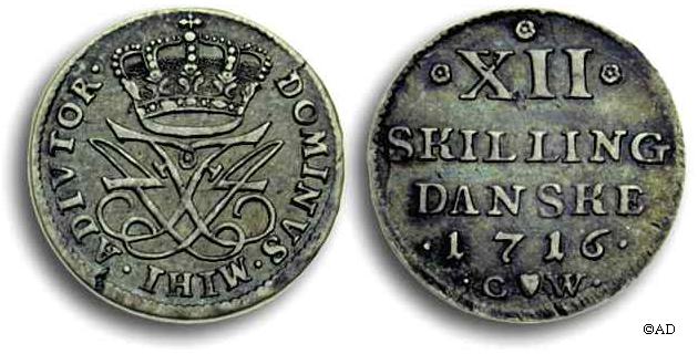 12 skilling, 3 roser og 12 sølv - en København 1716-18